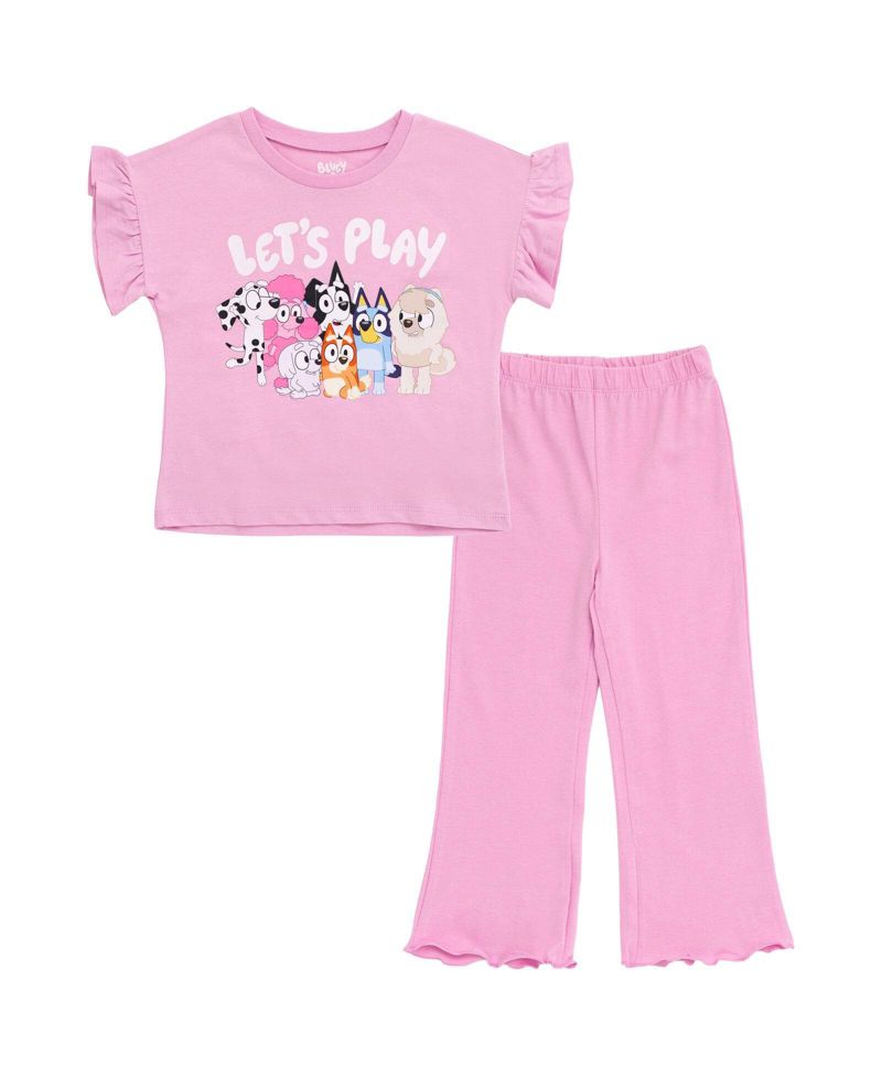 Girls' (5-12) -Piece T-Shirt and Flare Pants Set