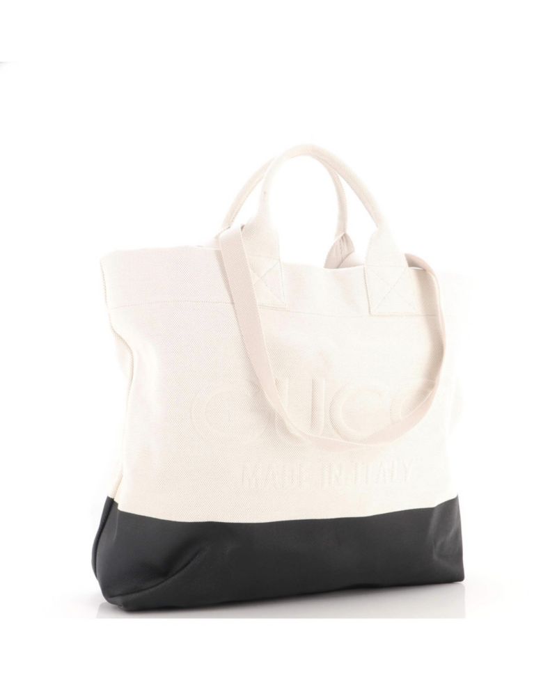 Logo Embossed Canvas Tote