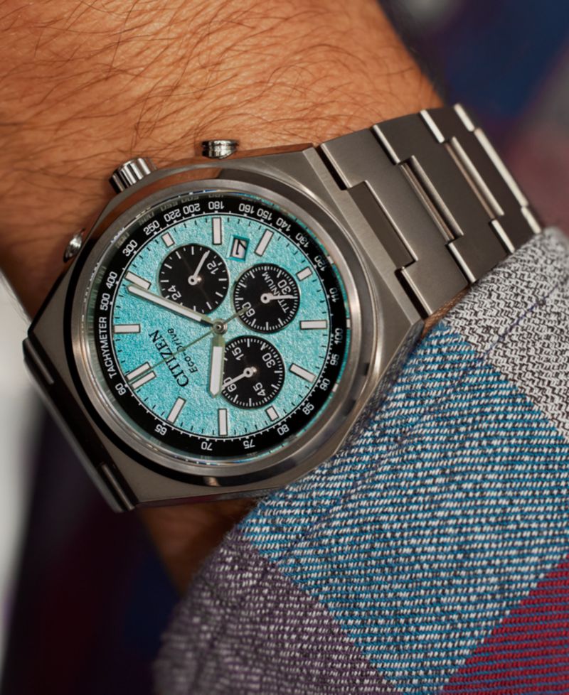 Eco-Drive Men's Chronograph Zenshin Super Titanium Bracelet Watch 43mm
