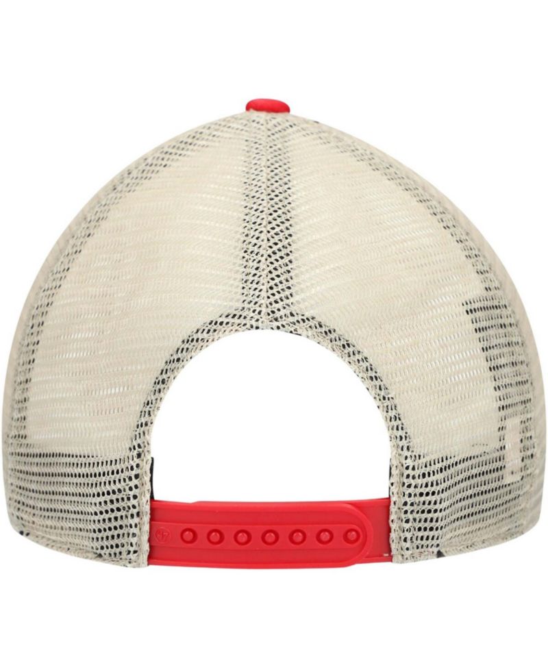 Men's Red, Natural Washington Nationals Flagship Washed MVP Trucker Snapback Hat