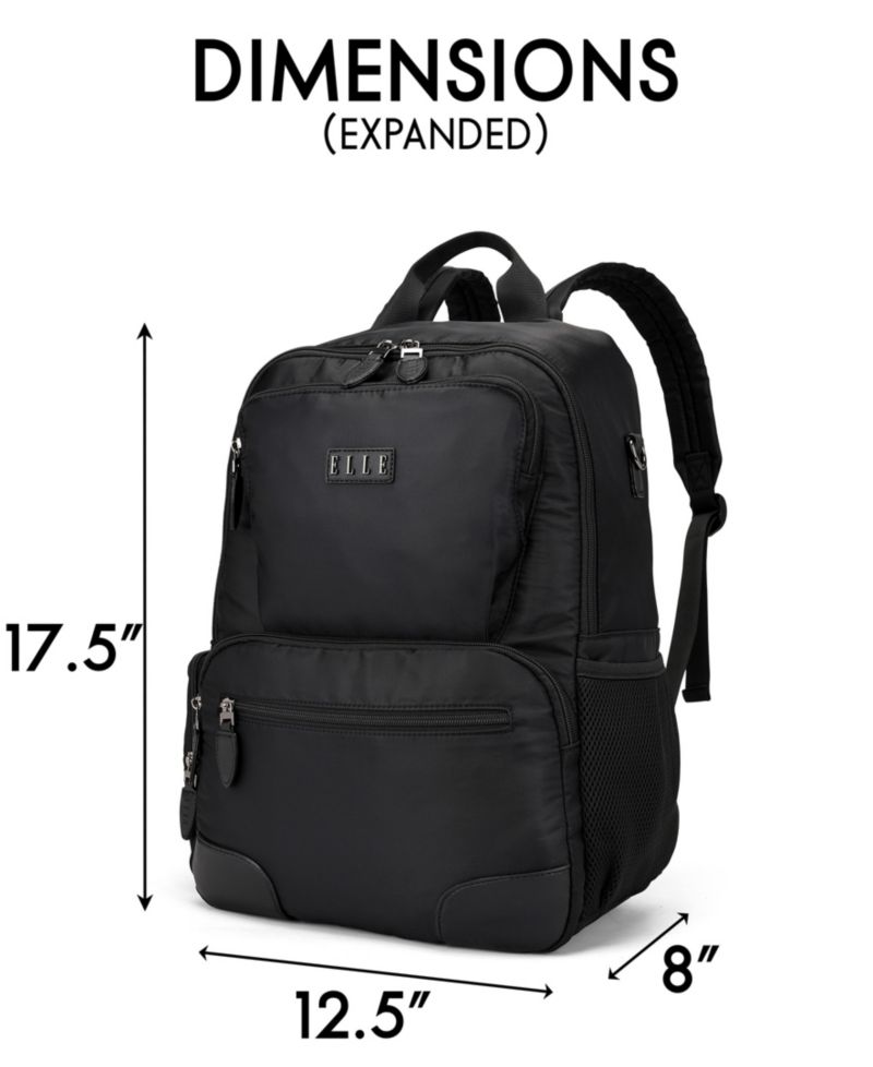 Voyage 17.5" Twill and Faux Leather Backpack