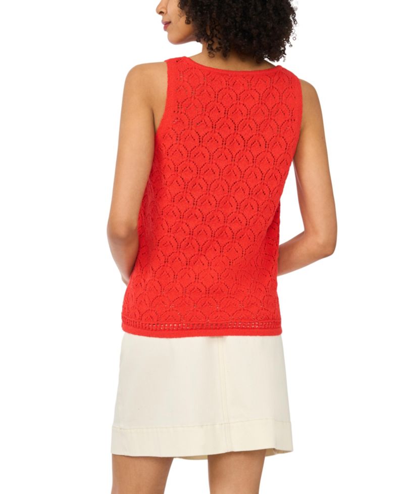 Women's Cotton-Blend Pointelle Tank Top