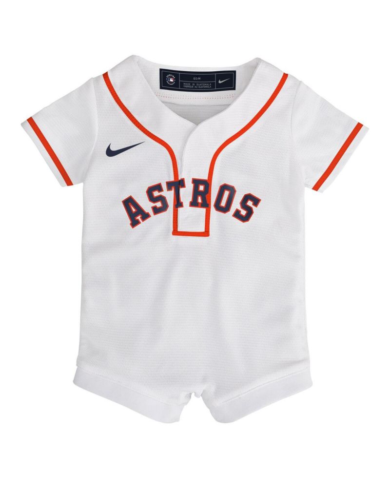 Baby Boys and Girls White Houston Astros Home Replica Romper Jersey