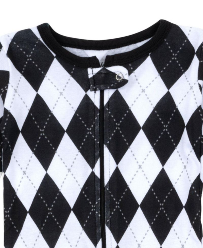 Toddler Baby's (2T-5T) One Piece Argyle Cotton Footed Pajamas