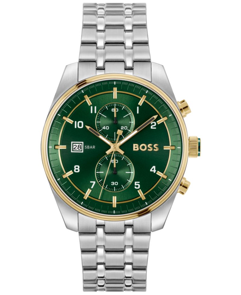 Men's Sky Traveler Quartz Fashion Chrono Stainless Steel Watch 44mm