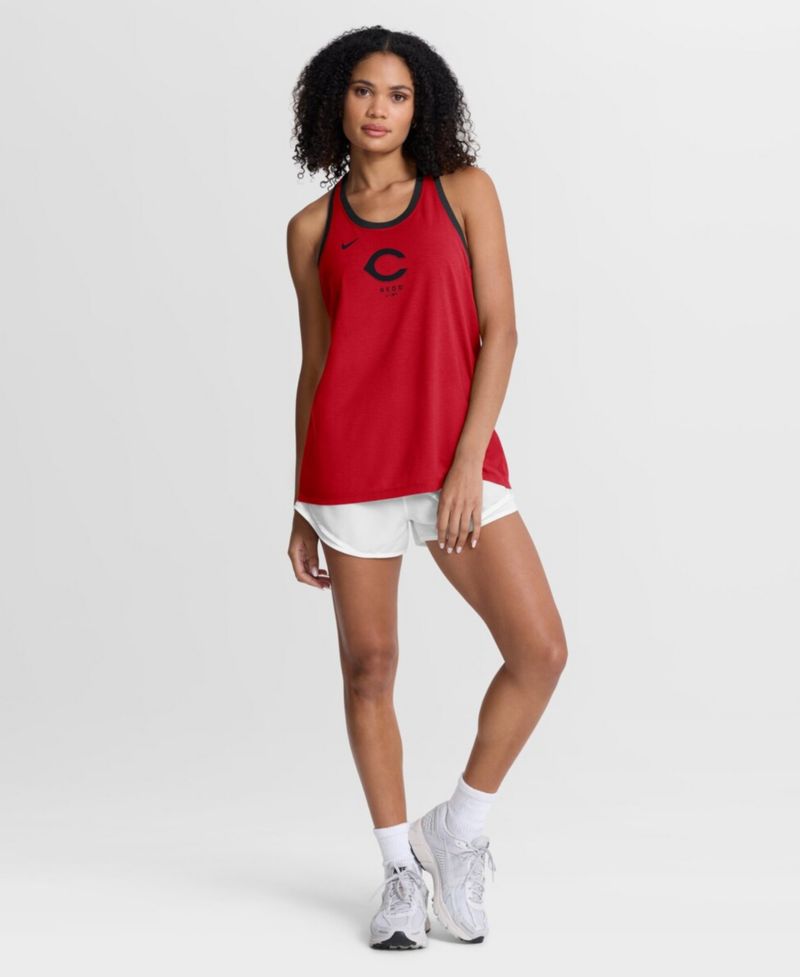 Women's Red Cincinnati Reds Tri-Blend Dri-FIT Racerback Tank Top