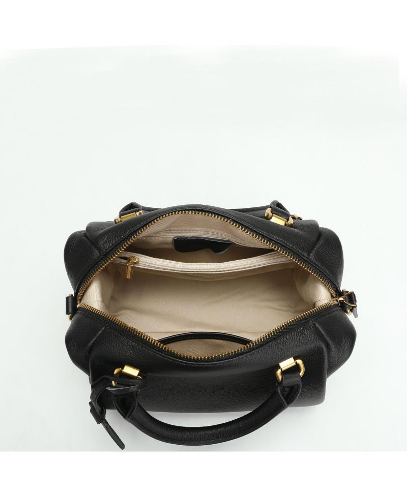 Quinn Womens Pebbled Leather Top Handle Satchel Bag Structured Crossbody Purse Handbag