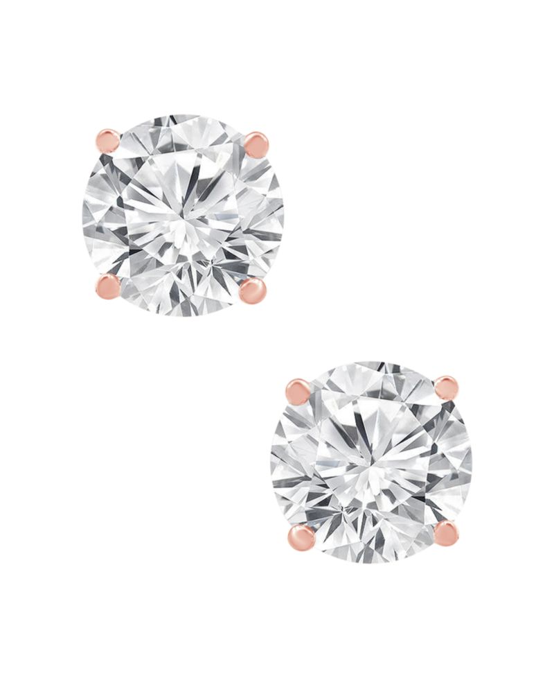 Certified Lab Grown Diamond Stud Earrings (4 ct. t.w.) in 14k White, Yellow or Rose Gold