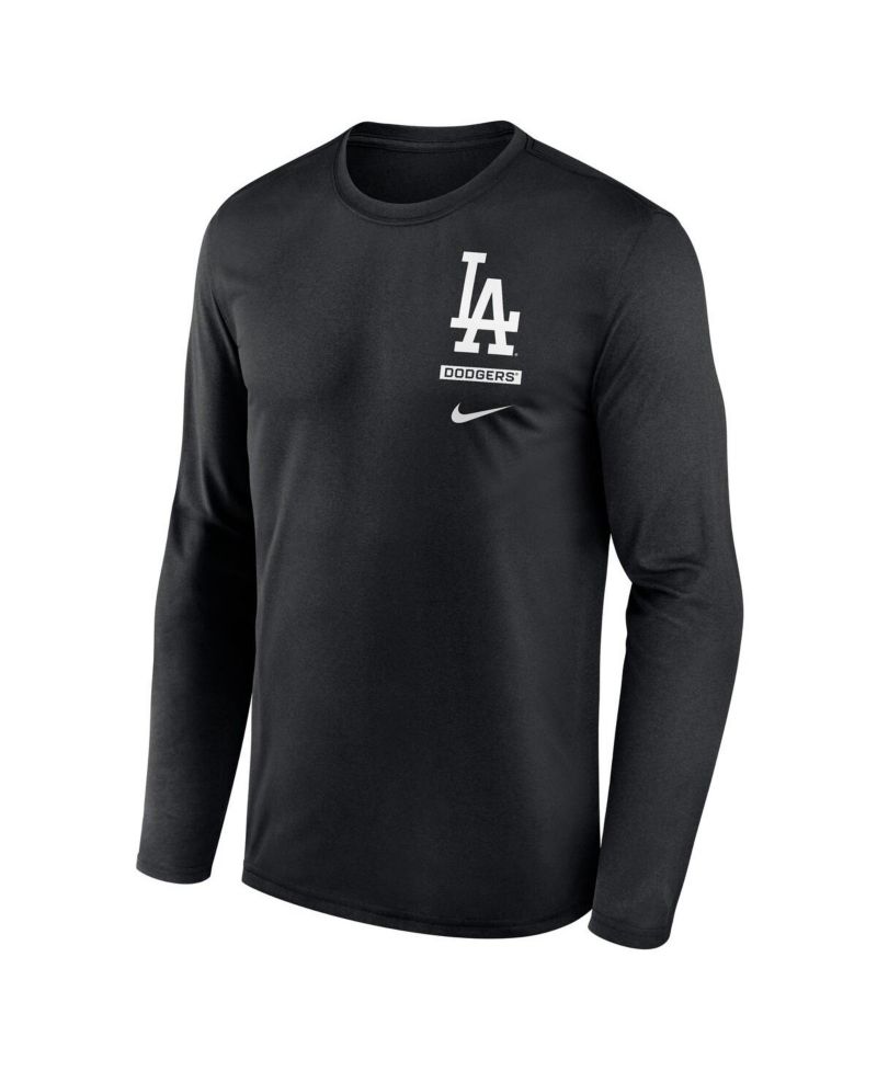 Men's Black Los Angeles Dodgers 2-Hit Legend Dri-FIT Long Sleeve T-Shirt