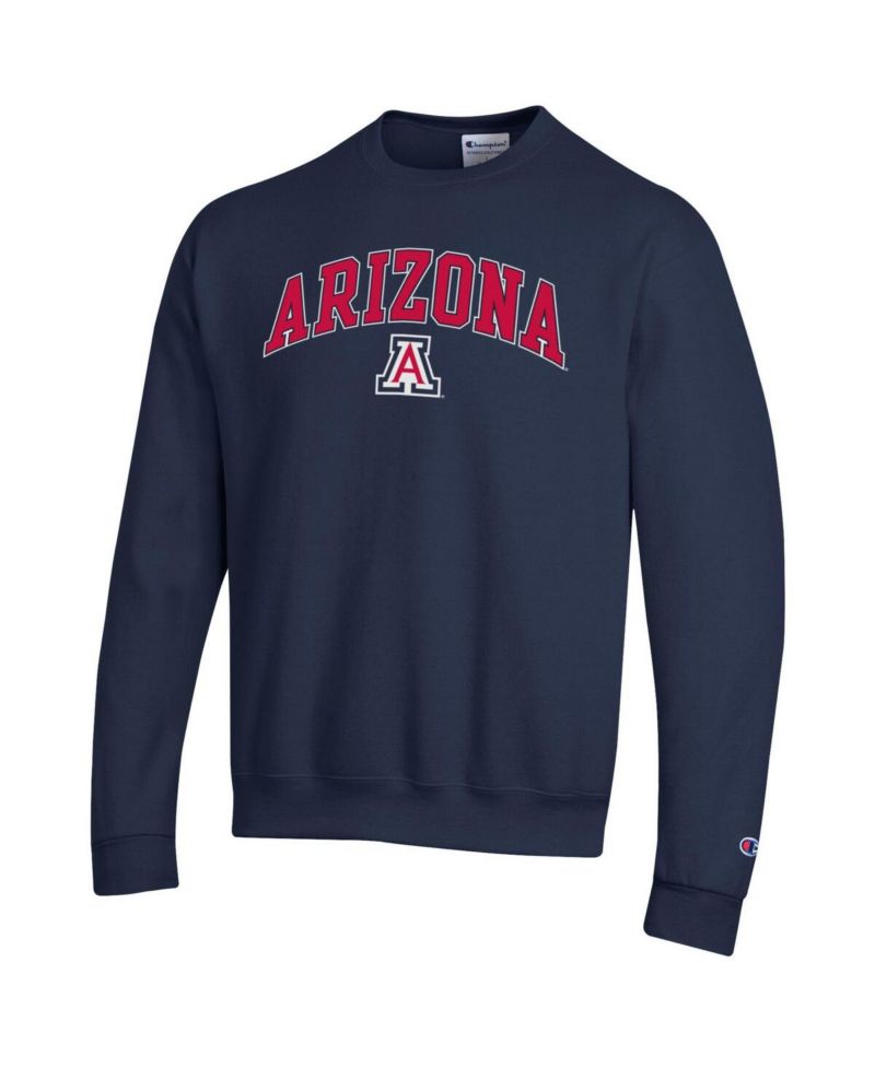 Men's Navy Arizona Wildcats Arch Over Logo Pullover Sweatshirt
