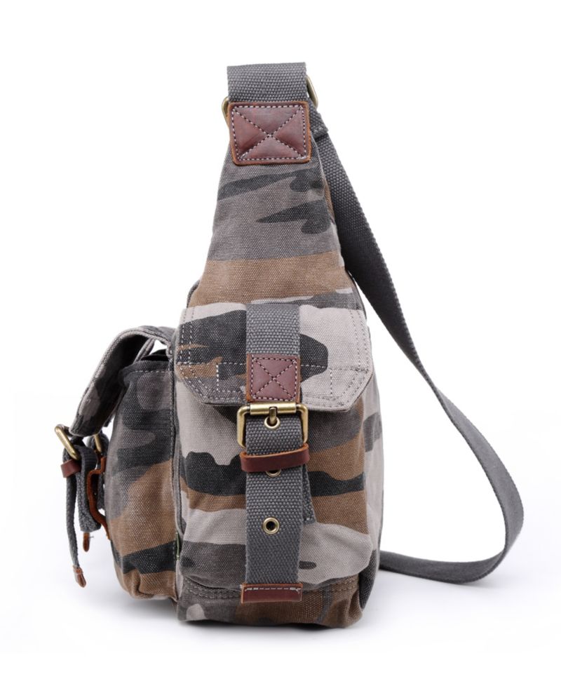 Camo Canvas Messenger Bag