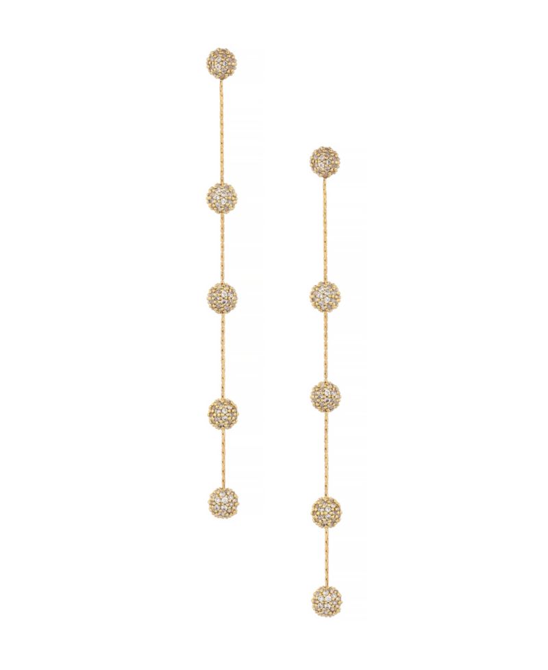 Sparkle Ball Drop 18K Gold Plated Earrings