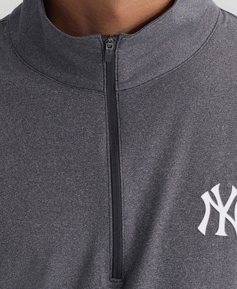 Men's Charcoal New York Yankees Clutch Quarter-Zip Pullover Sweatshirt