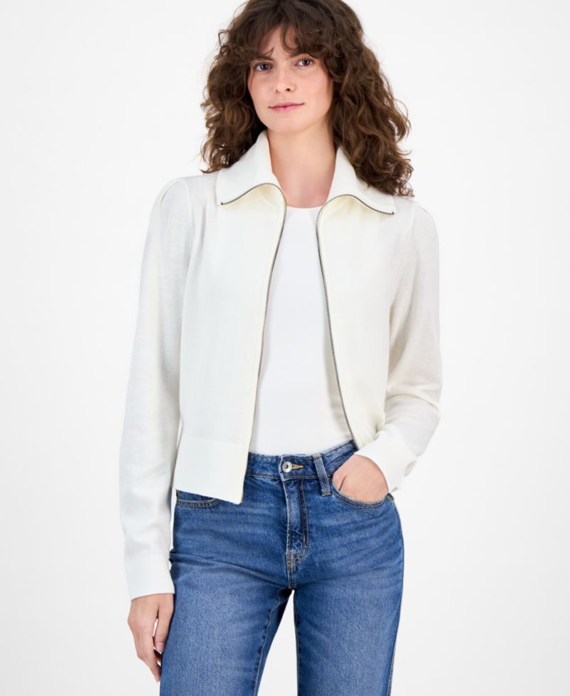 Nautica Women's Cotton Zip-Front Cardigan Sweater