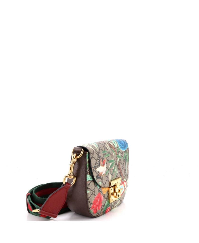 Medium Padlock Saddle Shoulder Bag Tian Print GG Coated Canvas