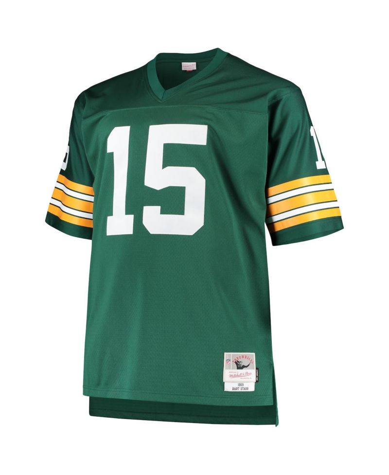 Men's Bart Starr Green Green Bay Packers Big and Tall 1968 Retired Player Replica Jersey
