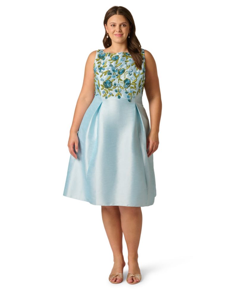 Plus Size Boat Neck Midi Dress