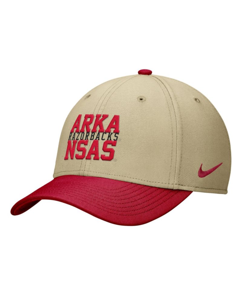 Men's Beige/Cardinal Arkansas Razorbacks Dri-FIT SwooshFlex Hat