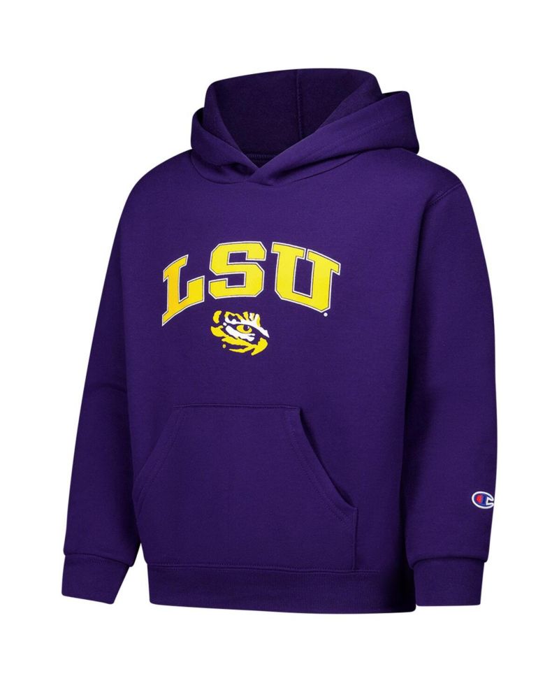 Big Boys and Girls Purple LSU Tigers Campus Pullover Hoodie