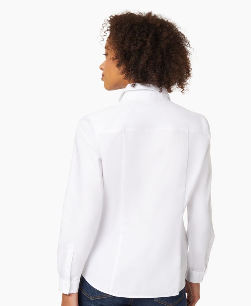 Petite Easy Care Button Up Long Sleeve Blouse