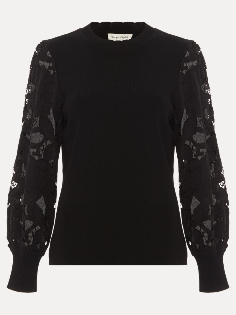 Women's Harriet Lace Sleeve Round Neck Jumper