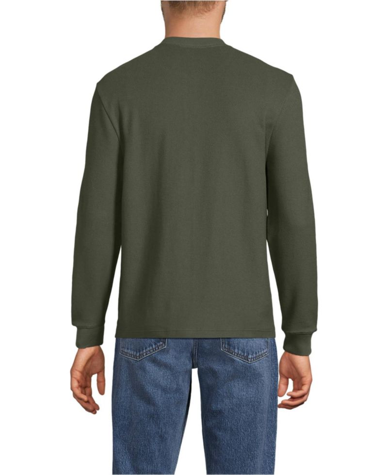 Men's Long Sleeve Honeycomb Pique Henley