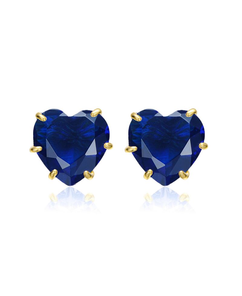 Charming Heart Cubic Zirconia 8MM Dainty Stud Earrings