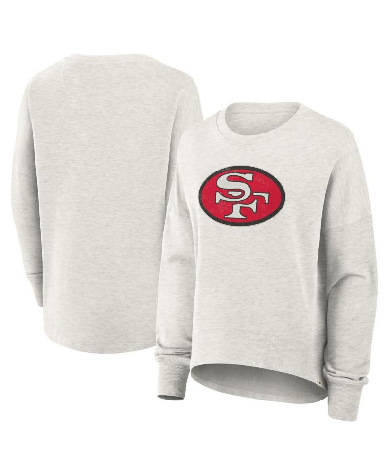 Women's Heather Gray San Francisco 49ers Oversized Hometown Pullover Sweatshirt