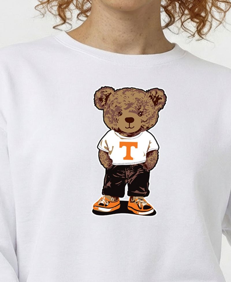 Women's White Tennessee Volunteers Teddy Bear Fleece Sweatshirt