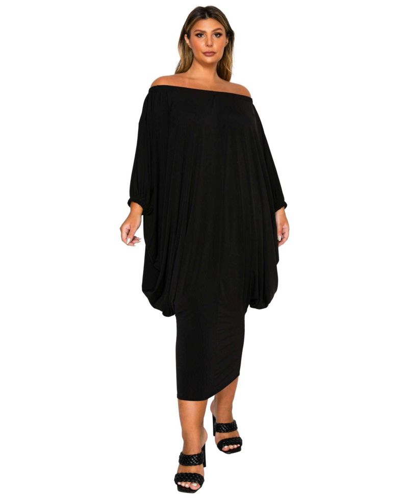 Plus Size Eero Off Shoulder Taper Hem Dress