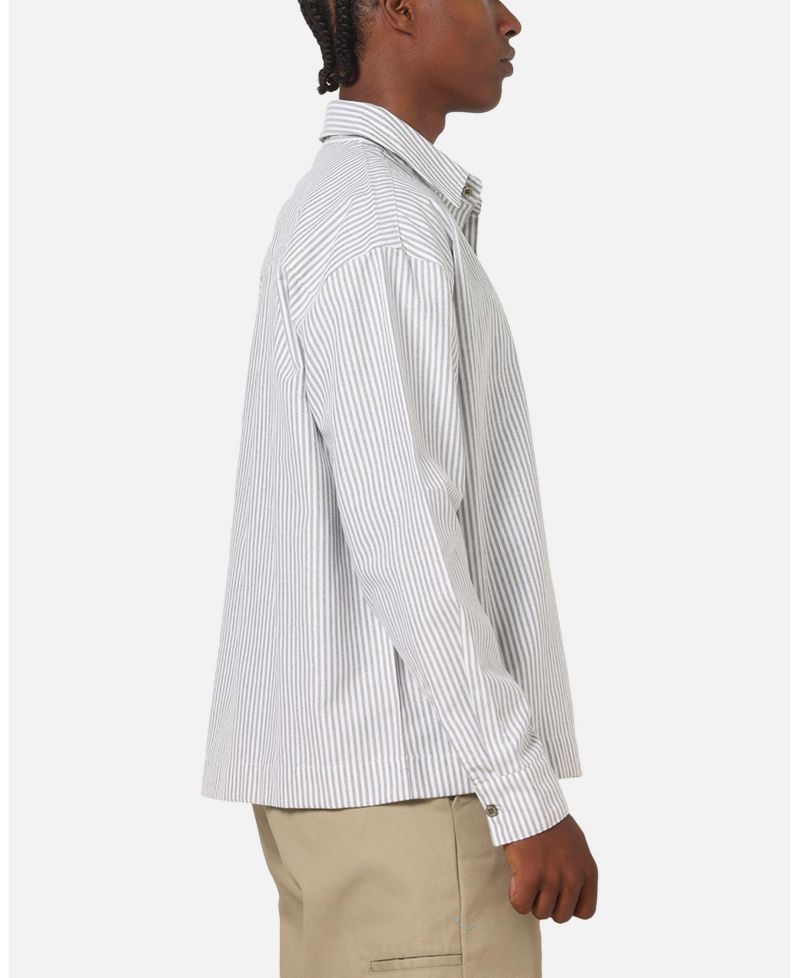 Men's Oxford Stripe Long Sleeve Button Up Shirt