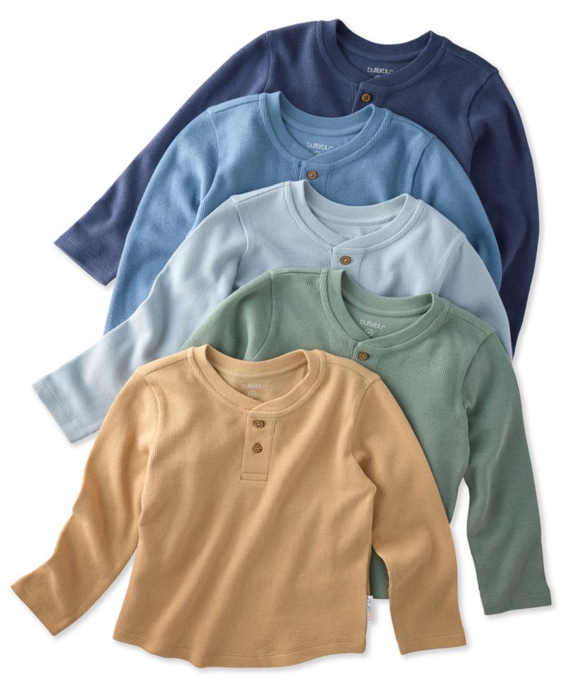 Baby Boys' Payton Waffle Round Neck T-Shirt, 5- Pack