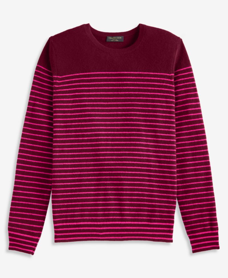 100% Cashmere Women's Petite Long-Sleeve Crewneck Sweater