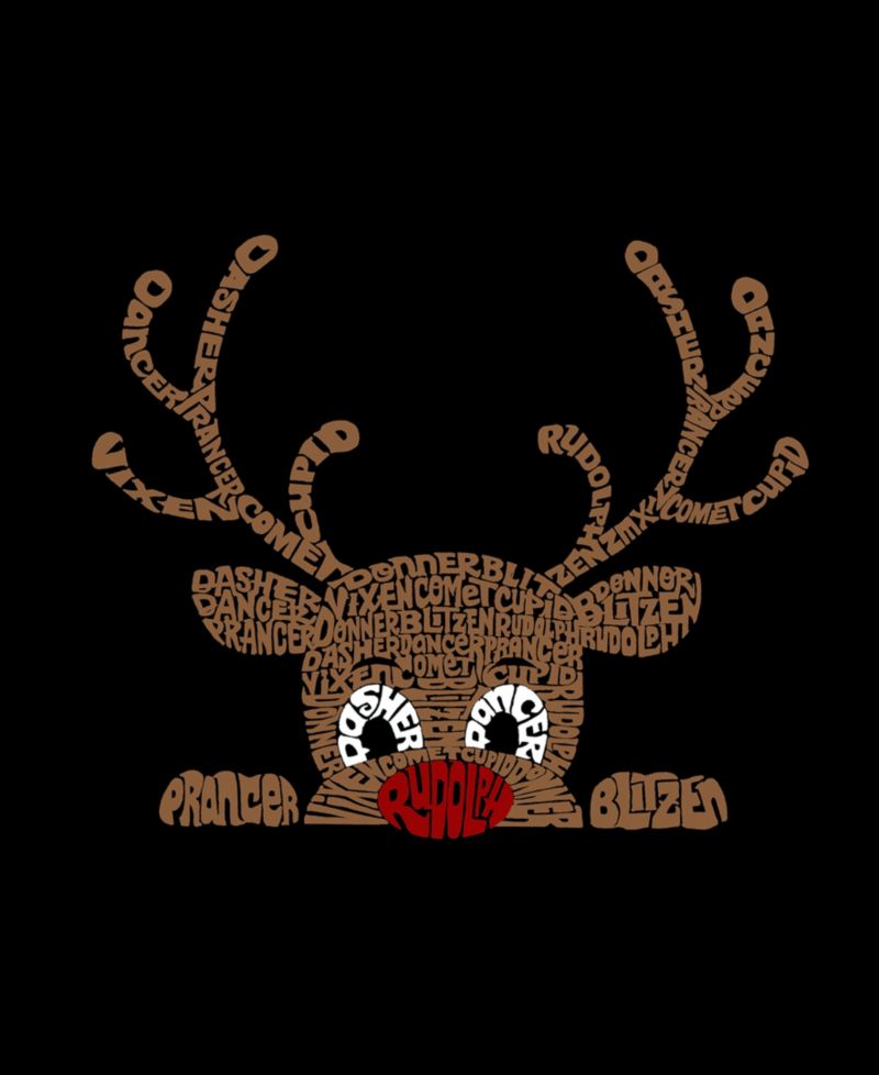 Plus Size Peeking Reindeer Word Art Tank Top