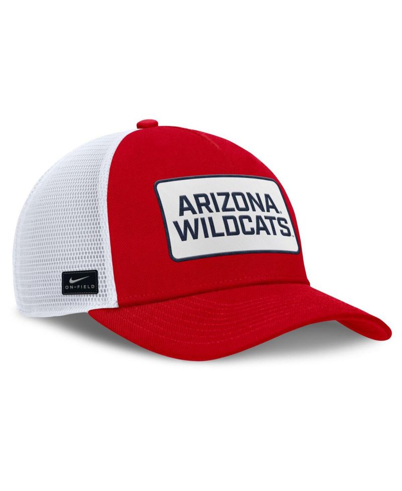 Men's Red/White Arizona Wildcats 2025 On-Field Rise Patch Trucker Adjustable Hat