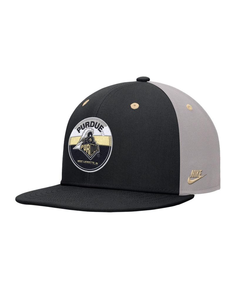 Men's Black Purdue Boilermakers Vintage Patch Snapback Hat
