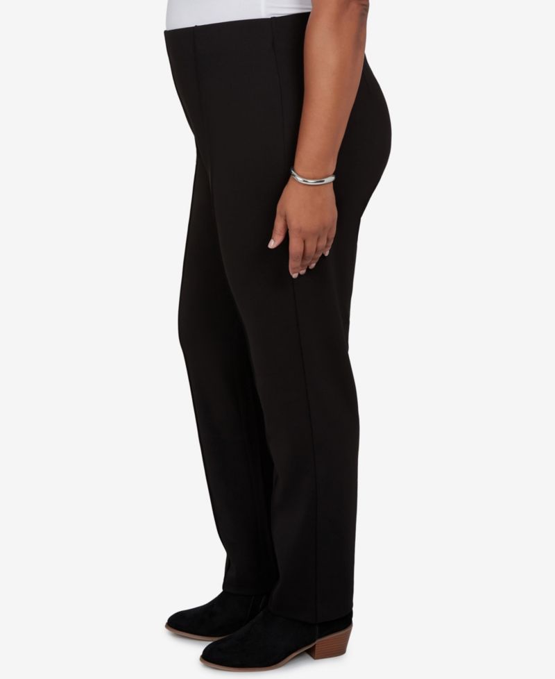 Plus Size Pull-On Straight Ponte Pants