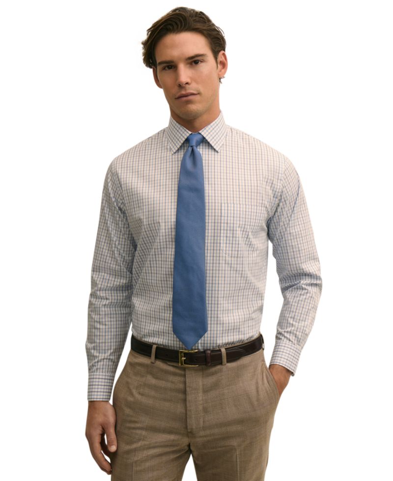 Men's Check Spread-Collar Dress Shirt