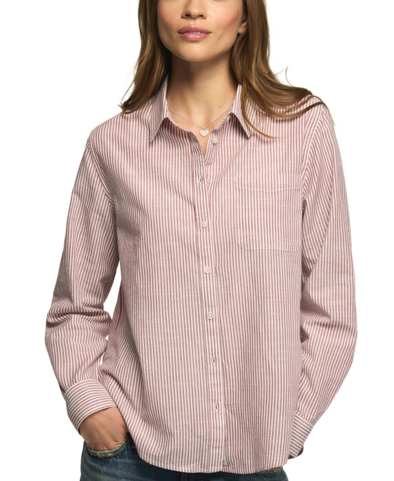 Women's Boyfriend Long-Sleeve Button-Down Shirt