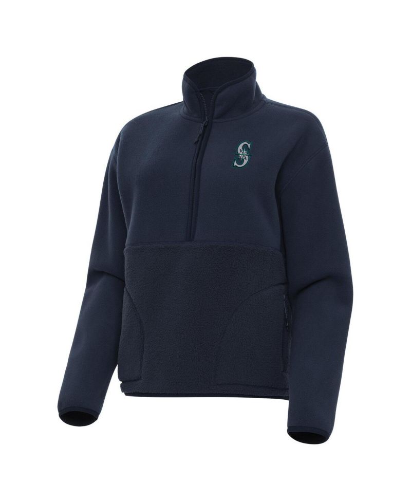 Women's Navy Seattle Mariners Figure Half-Zip Sweatshirt