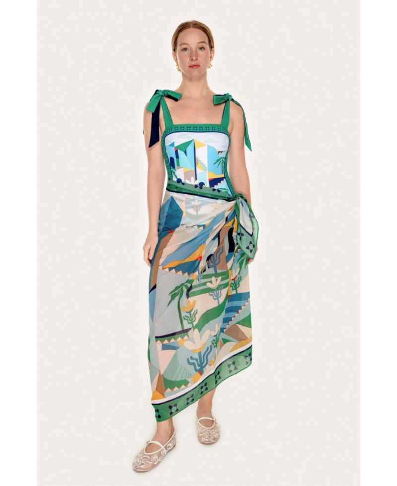 Women's Beach Sarong Wrap - Green Wonderland