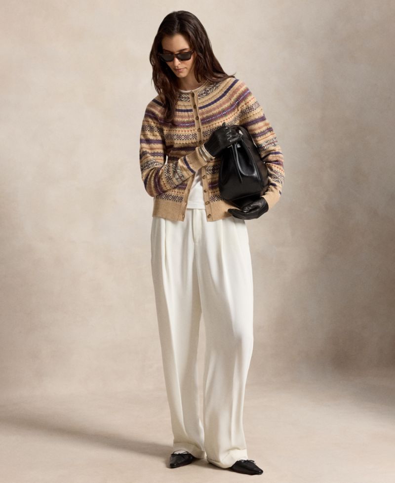 Women's Fair Isle Wool-Blend Slim Cardigan