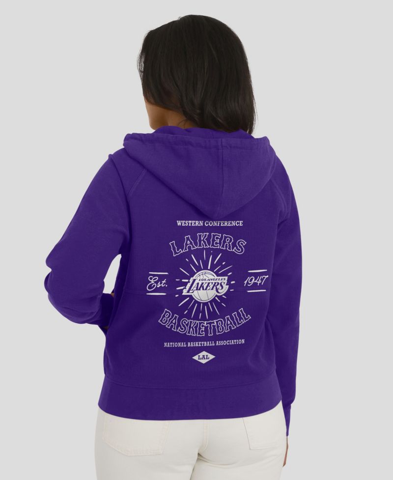 Women's Purple Los Angeles Lakers Vintage Full-Zip Raglan Hoodie