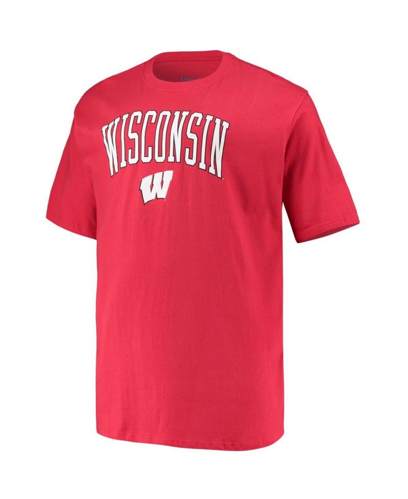 Men's Red Wisconsin Badgers Big & Tall Arch Over Wordmark T-Shirt