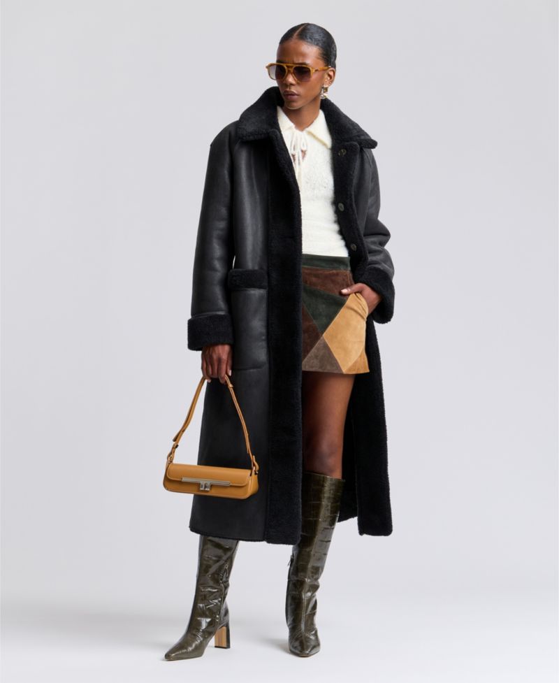 Women's Reversible Faux Shearling Maxi Coat