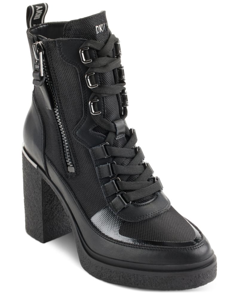 Women's Toia Lace-Up Zip Block Heel Booties