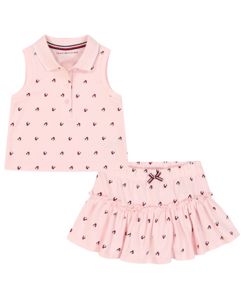 Baby Girls' Printed Top and Skirted Bloomers, 2-Piece Set
