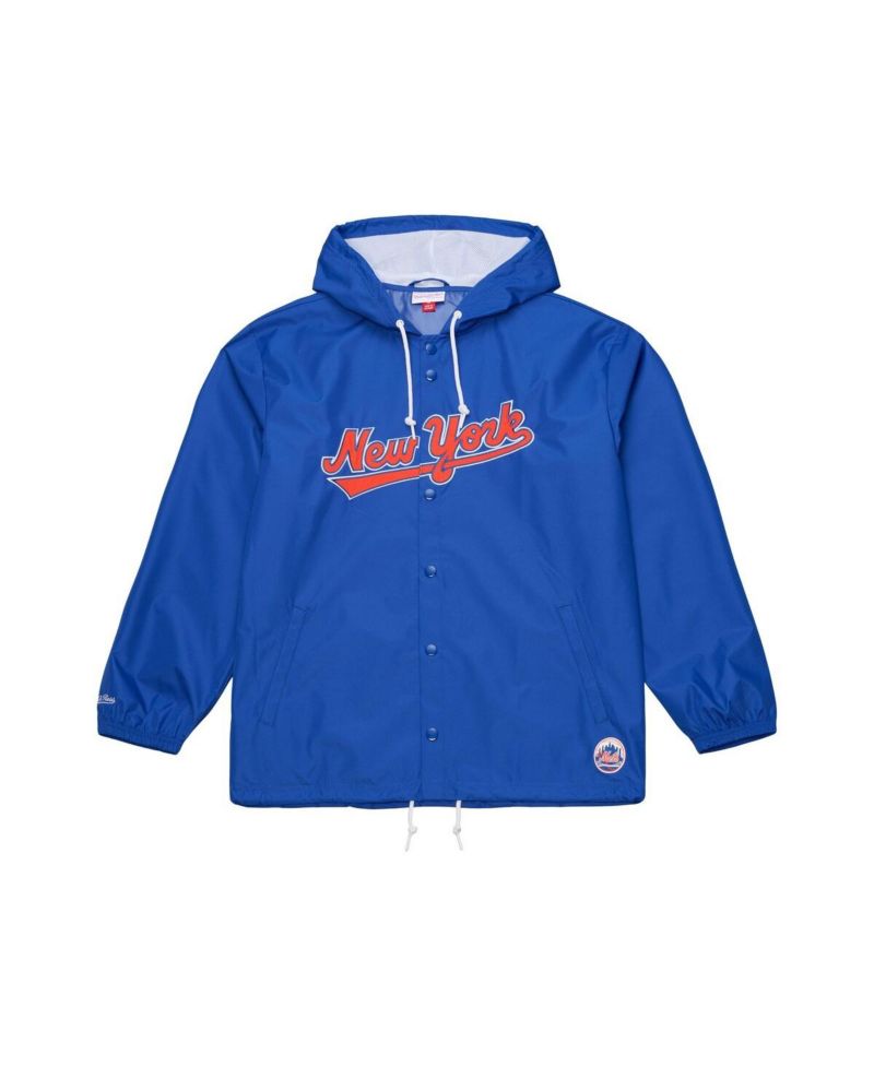 Men's Royal New York Mets Full-Snap Hooded Coaches Jacket