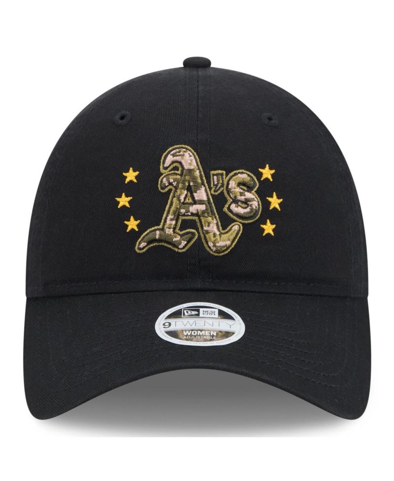 Women's Black Oakland Athletics 2024-Armed Forces Day 9TWENTY Adjustable Hat