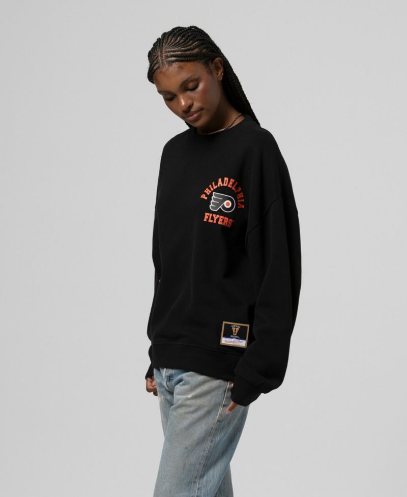 Women's Black Philadelphia Flyers Vintage Crewneck Sweatshirt